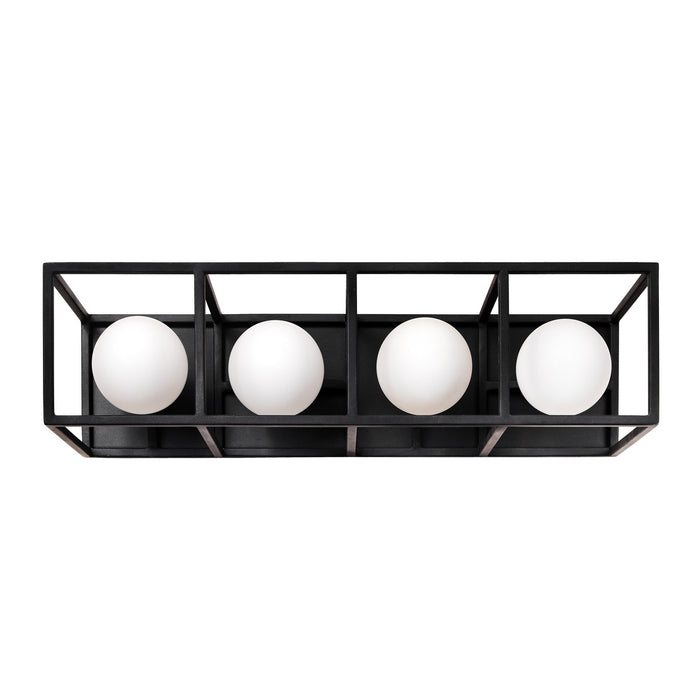 Varaluz 325B04CBHG Four Light Bath, Carbon/Havana Gold
