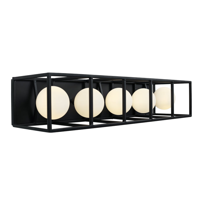 Varaluz 325B05CBHG Five Light Bath, Carbon/Havana Gold