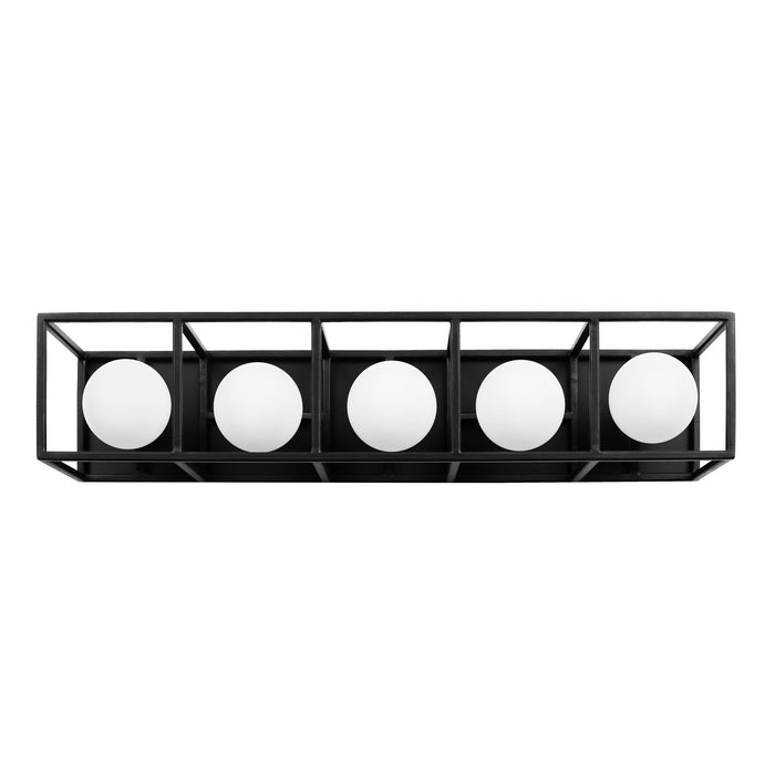 Varaluz 325B05CBHG Five Light Bath, Carbon/Havana Gold
