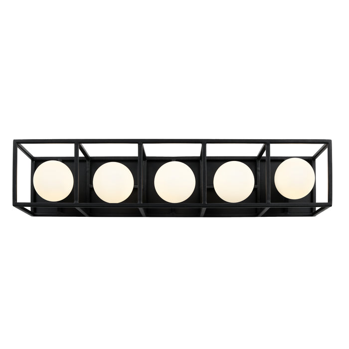 Varaluz 325B05CBHG Five Light Bath, Carbon/Havana Gold