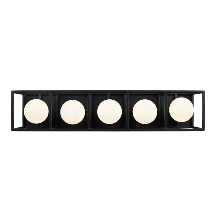 Varaluz 325B05CBHG Five Light Bath, Carbon/Havana Gold