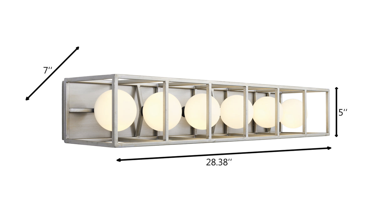 Varaluz 325B06SOCB Six Light Bath, Silverado/Carbon
