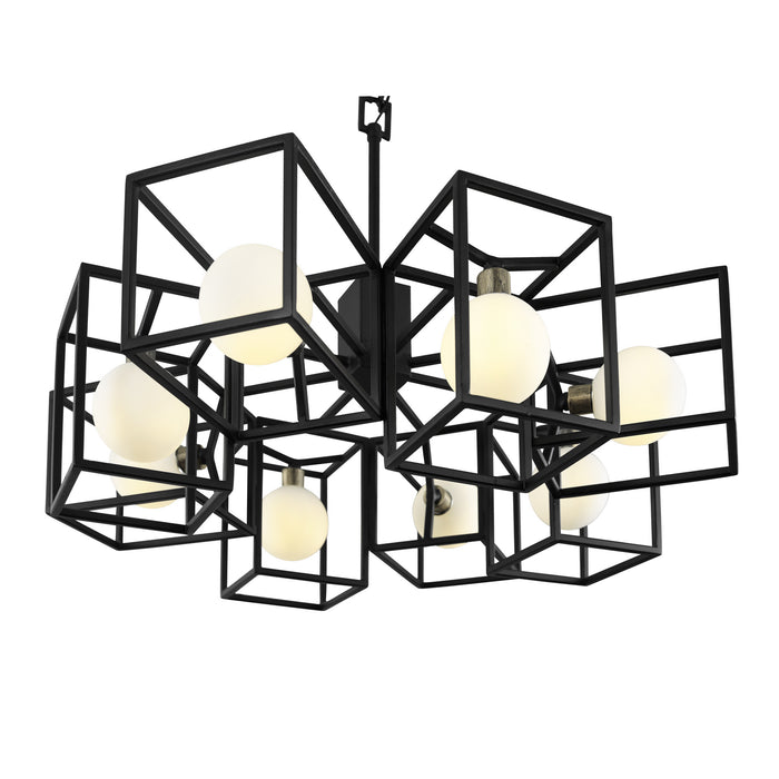 Varaluz 325C08CBHG Eight Light Pendant, Carbon/Havana Gold