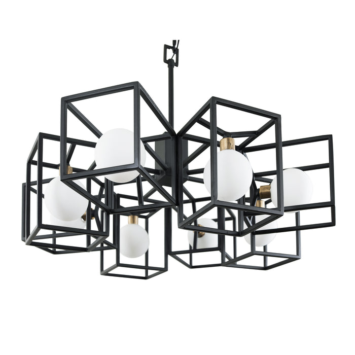 Varaluz 325C08CBHG Eight Light Pendant, Carbon/Havana Gold