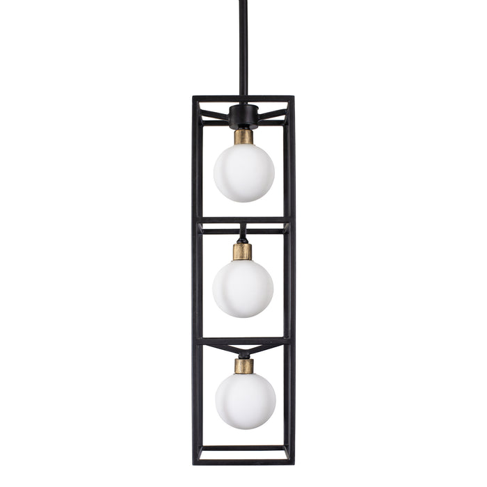 Varaluz 325F03CBHG Three Light Foyer Pendant, Carbon/Havana Gold