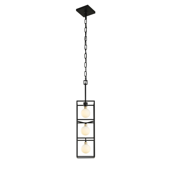 Varaluz 325F03CBHG Three Light Foyer Pendant, Carbon/Havana Gold