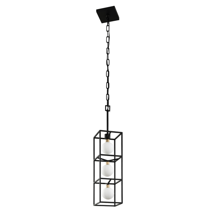 Varaluz 325F03CBHG Three Light Foyer Pendant, Carbon/Havana Gold