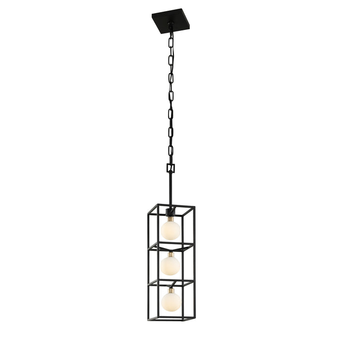 Varaluz 325F03CBHG Three Light Foyer Pendant, Carbon/Havana Gold