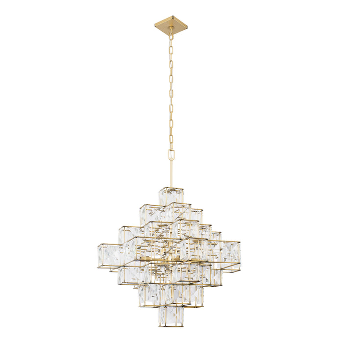 Varaluz 329C06CG Six Light Chandelier, Calypso Gold