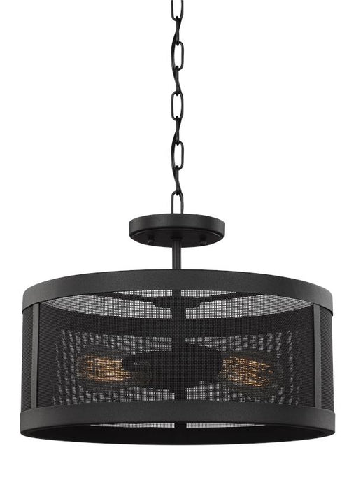Visual Comfort Studio 7728502EN7-12 Two Light Semi-Flush Convertible Pendant, Black