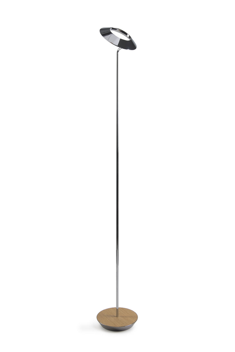 Koncept RYO-SW-CRM-WOK-FLR LED Floor Lamp, Chrome, White Oak