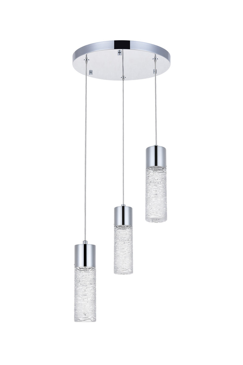 Elegant Lighting 5200D12C LED Pendant, Chrome