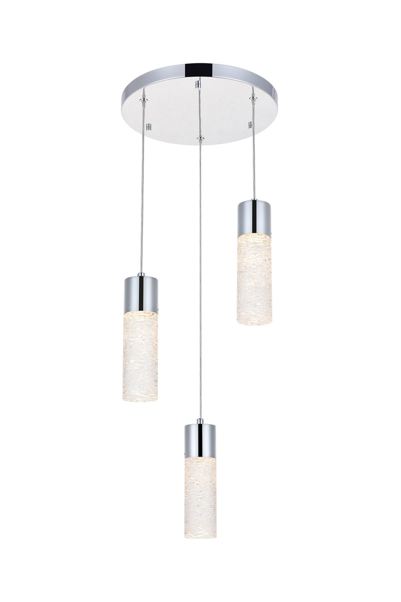 Elegant Lighting 5200D12C LED Pendant, Chrome