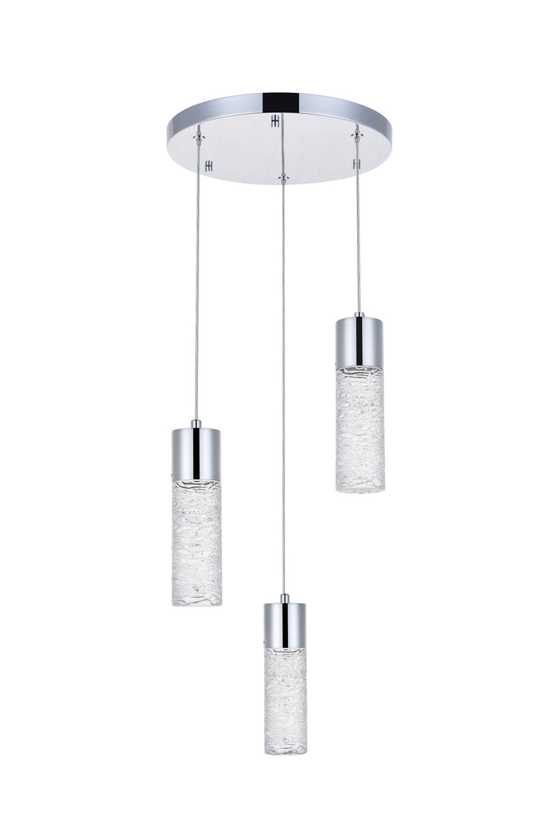 Elegant Lighting 5200D12C LED Pendant, Chrome