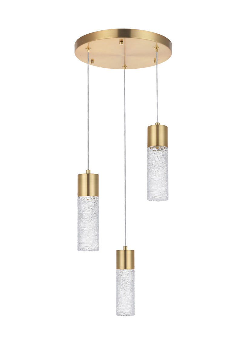 Elegant Lighting 5200D12G LED Pendant, Gold