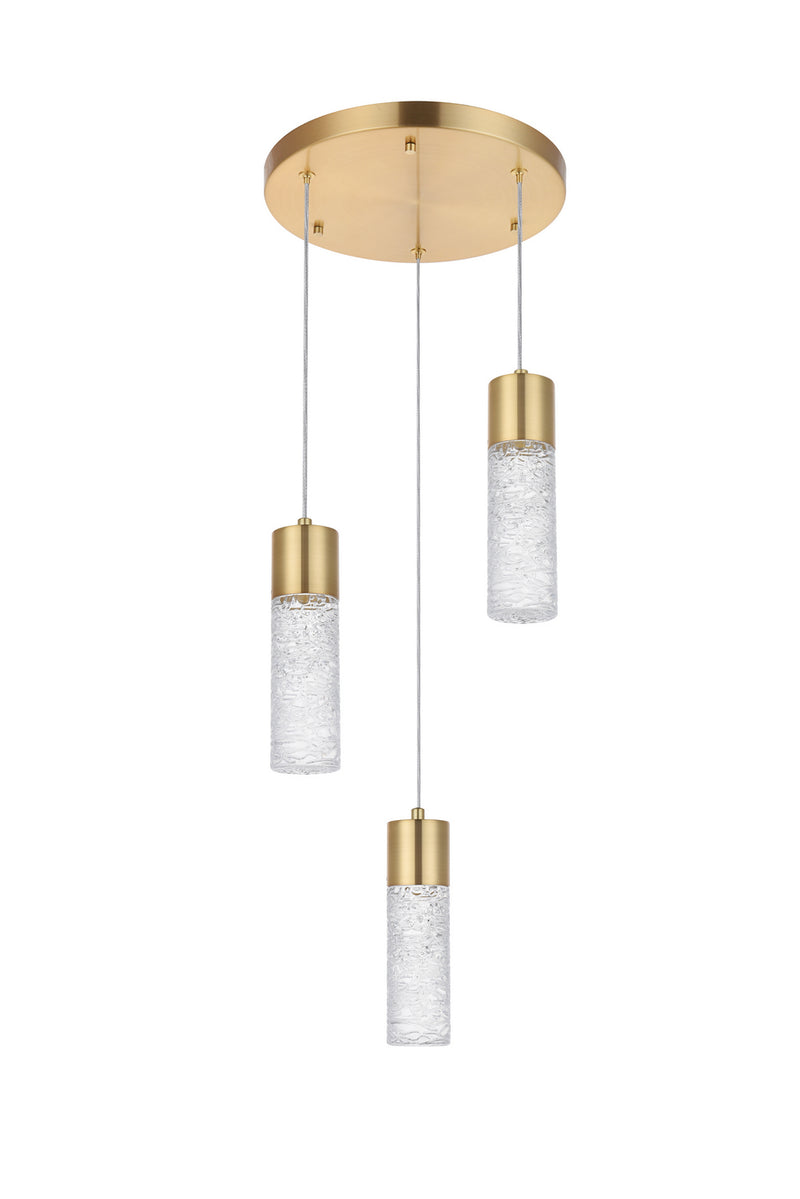 Elegant Lighting 5200D12G LED Pendant, Gold