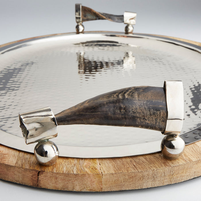 Cyan 10193 Tray, Natural And Polished Nickel