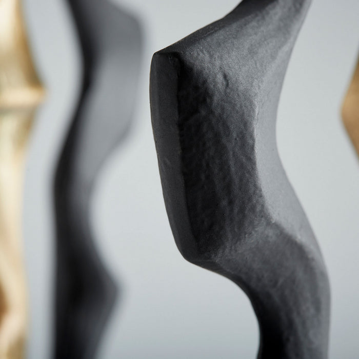 Cyan 10219 Sculpture, Antique Brass And Black