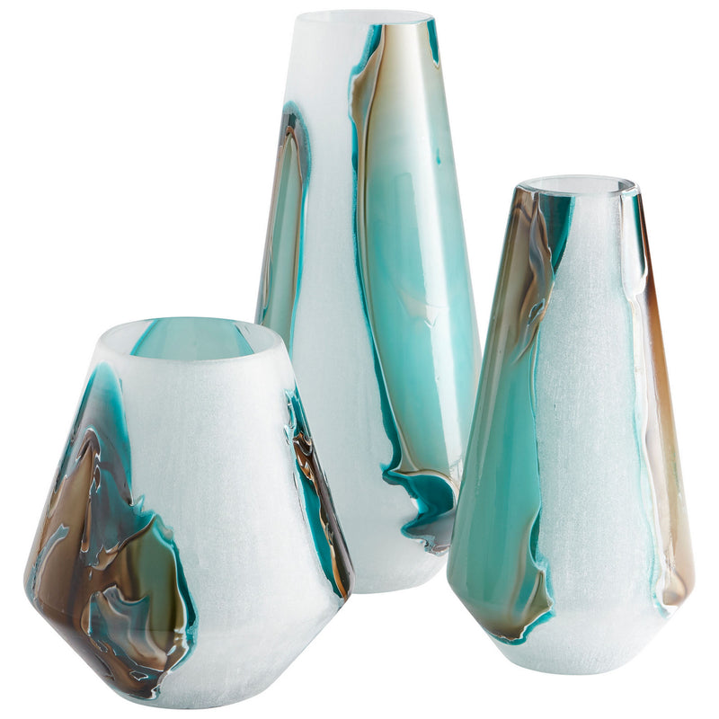 Cyan 10325 Vase, Green And White