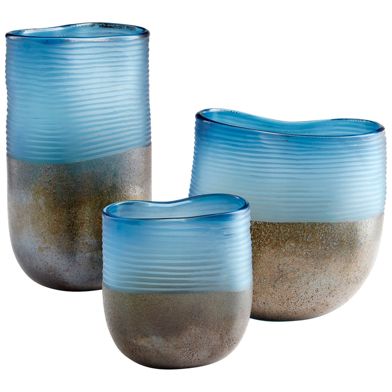 Cyan 10343 Vase, Blue And Iron Glaze