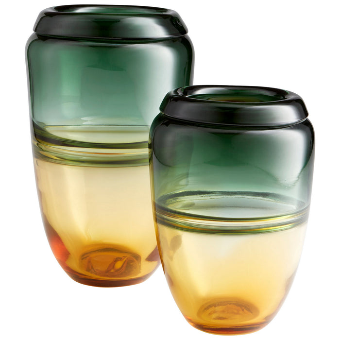 Cyan 10346 Vase, Amber And Green