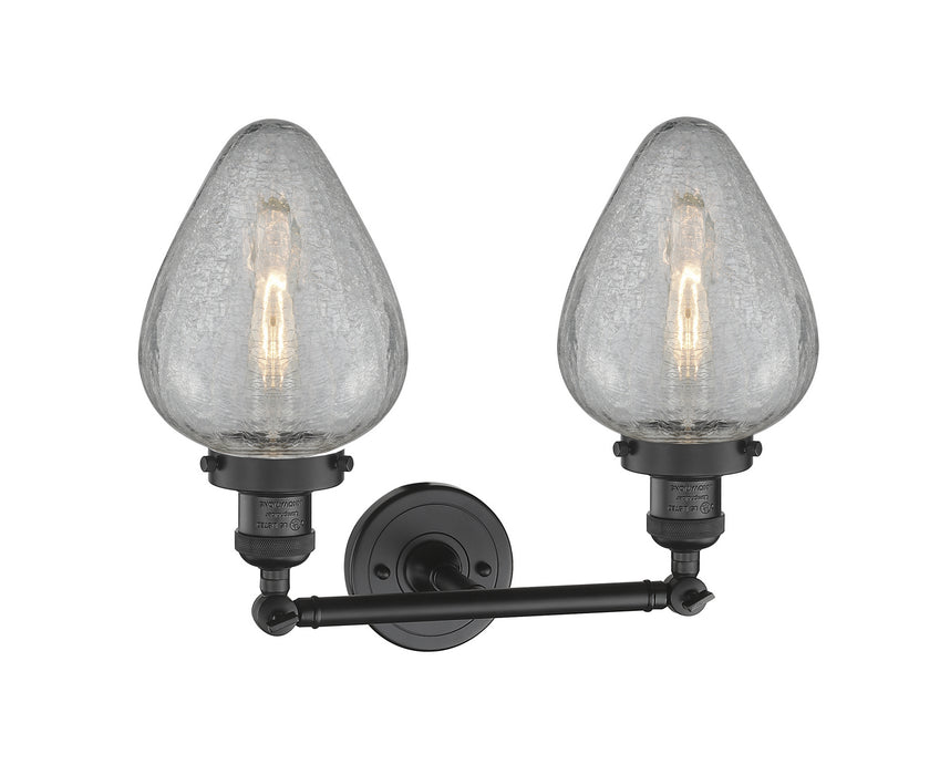 Innovations 208-BK-G165 Two Light Bath Vanity, Matte Black