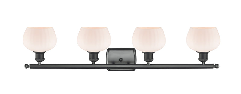 Innovations 516-4W-BK-G91 Four Light Bath Vanity, Matte Black