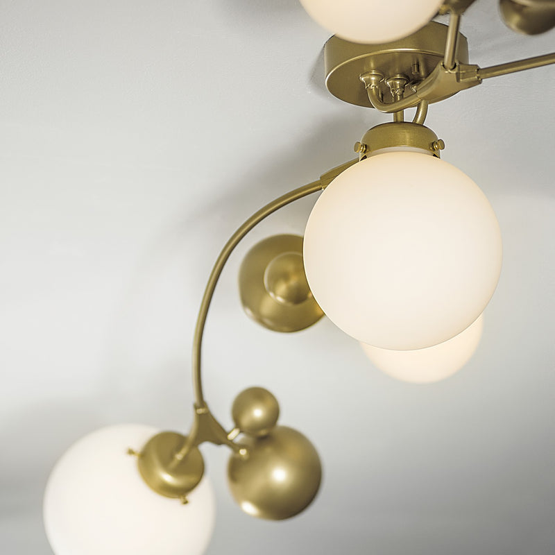 Hubbardton Forge 128715-SKT-84-GG0639 Five Light Semi-Flush Mount, Soft Gold