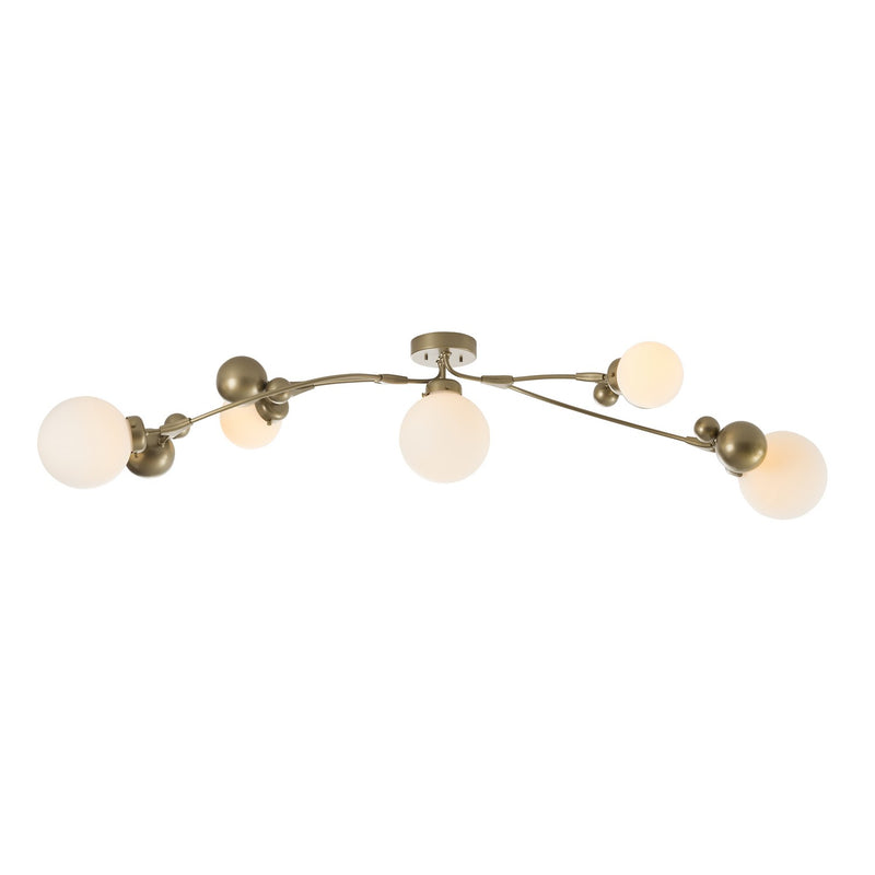 Hubbardton Forge 128715-SKT-84-GG0639 Five Light Semi-Flush Mount, Soft Gold