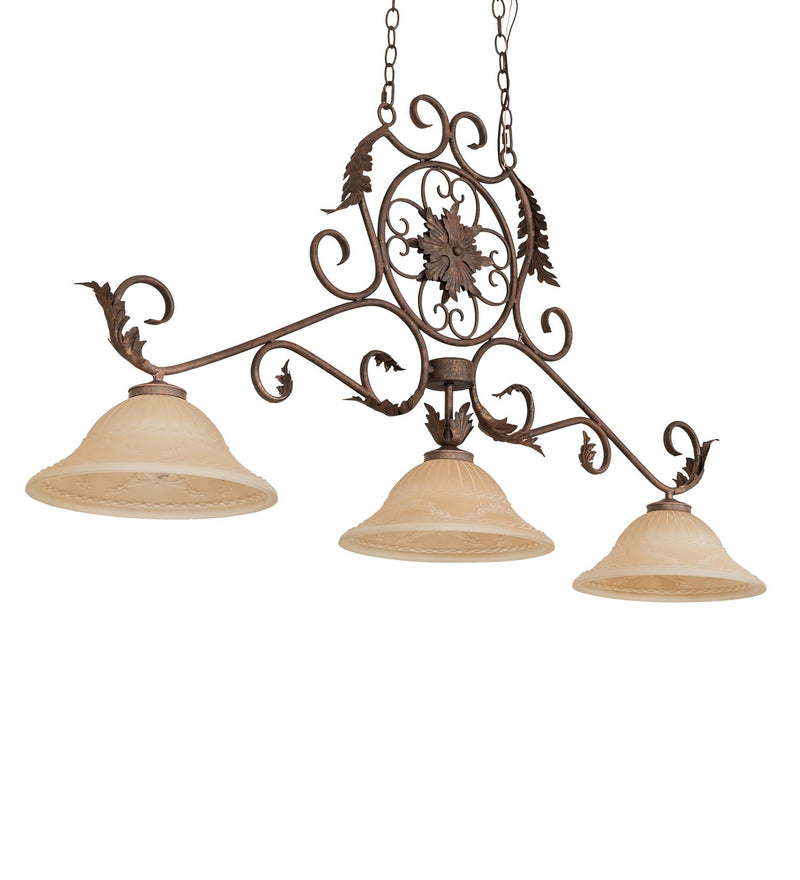 Meyda Tiffany 118120 Three Light Pendant, Cortez Gold Stipple