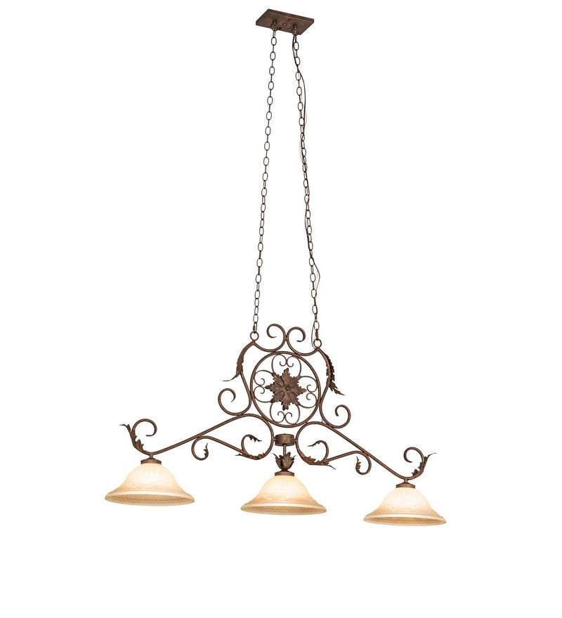 Meyda Tiffany 118120 Three Light Pendant, Cortez Gold Stipple
