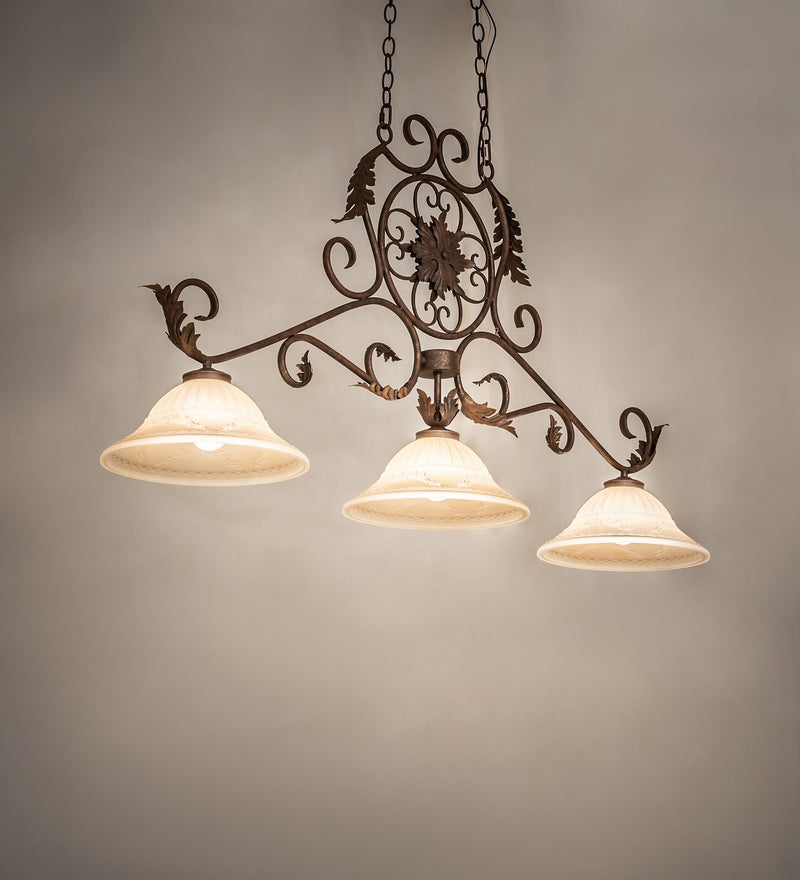 Meyda Tiffany 118120 Three Light Pendant, Cortez Gold Stipple