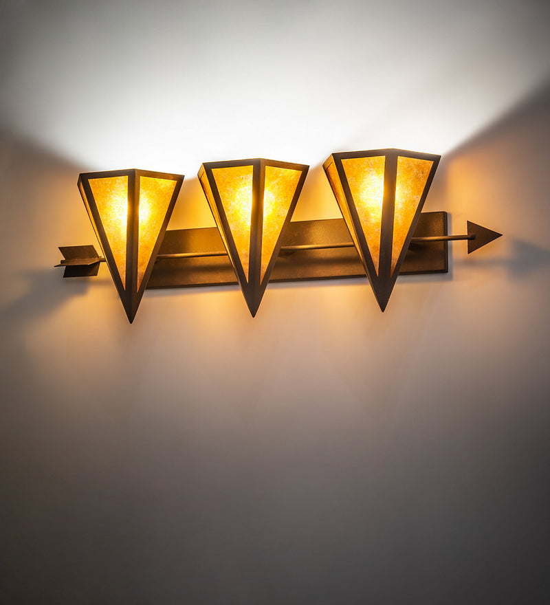 Meyda Tiffany 120190 Three Light Vanity, Rusty Nail
