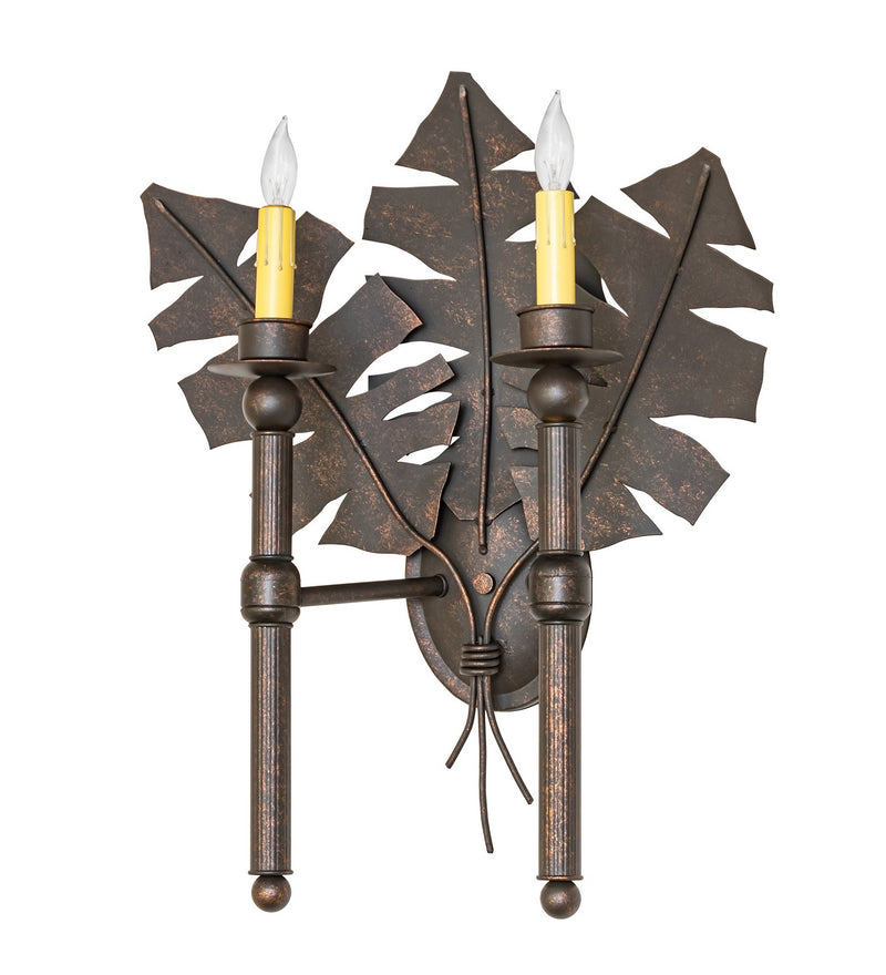 Meyda Tiffany 120221 Two Light Wall Sconce, Gilded Tobacco