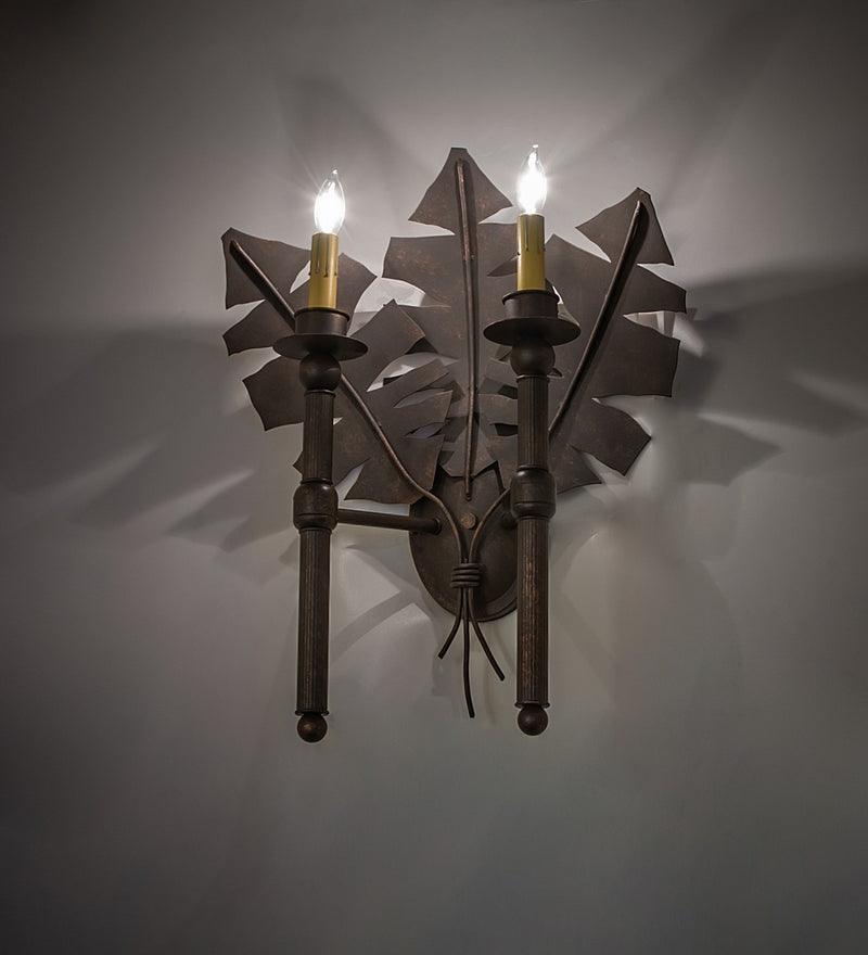 Meyda Tiffany 120221 Two Light Wall Sconce, Gilded Tobacco