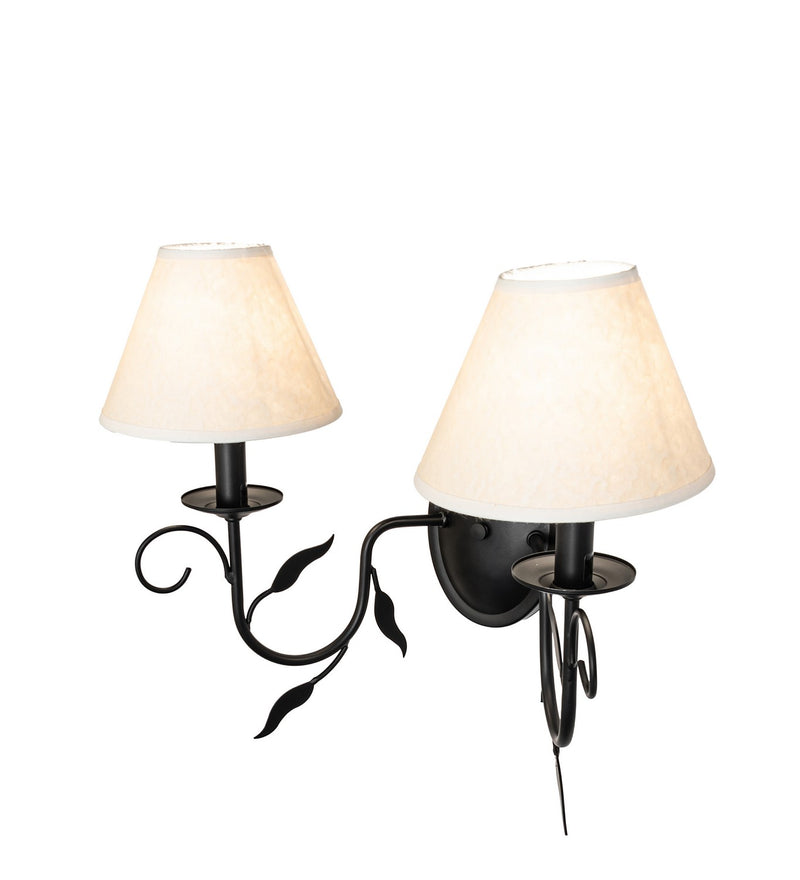 Meyda Tiffany 120242 Two Light Wall Sconce, Blackwash