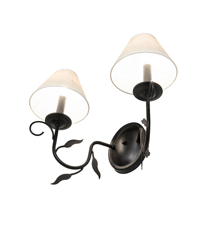 Meyda Tiffany 120242 Two Light Wall Sconce, Blackwash