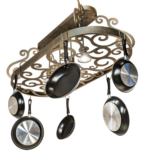 Meyda Tiffany 202031 Four Light Pot Rack, French Bronze