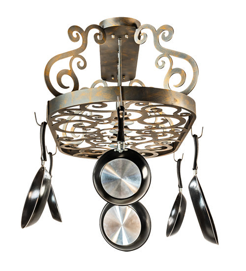 Meyda Tiffany 202031 Four Light Pot Rack, French Bronze