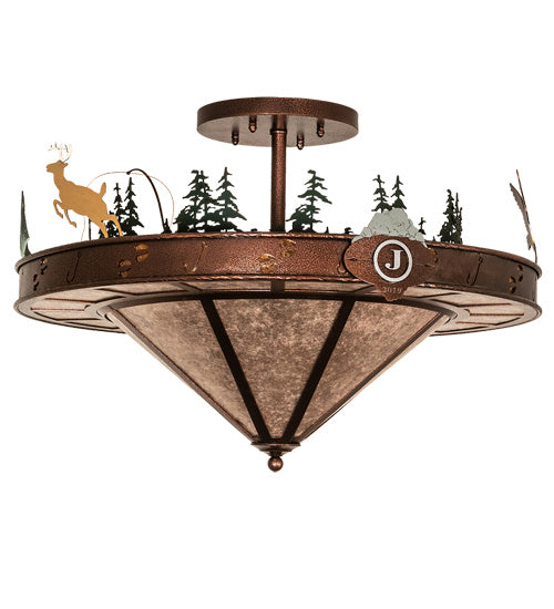 Meyda Tiffany 214797 Six Light Semi-Flushmount, New Copper Vein