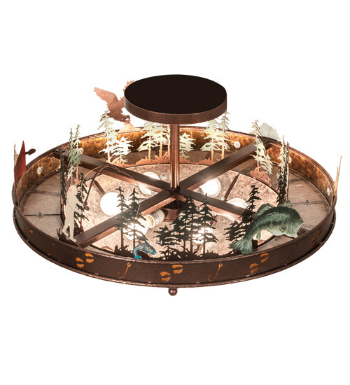 Meyda Tiffany 214797 Six Light Semi-Flushmount, New Copper Vein