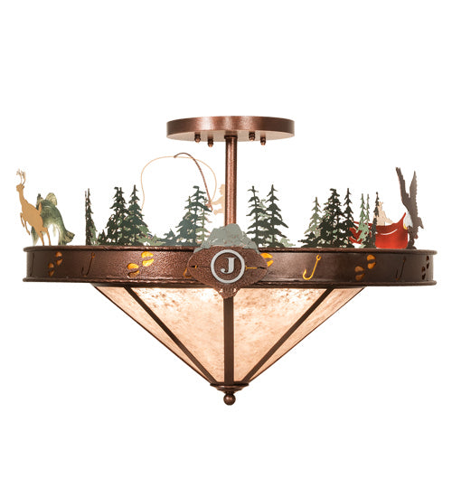 Meyda Tiffany 214797 Six Light Semi-Flushmount, New Copper Vein