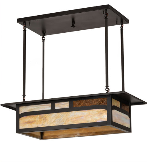 Meyda Tiffany 214896 Four Light Pendant, Craftsman Brown