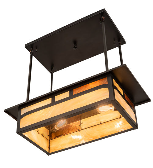 Meyda Tiffany 214896 Four Light Pendant, Craftsman Brown