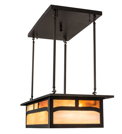 Meyda Tiffany 214896 Four Light Pendant, Craftsman Brown