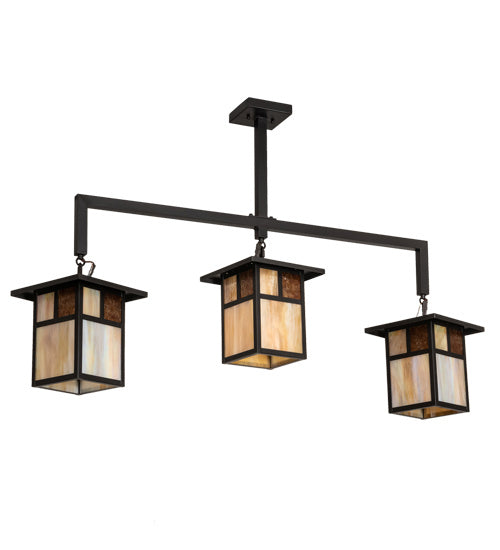 Meyda Tiffany 215712 Three Light Pendant, Craftsman Brown