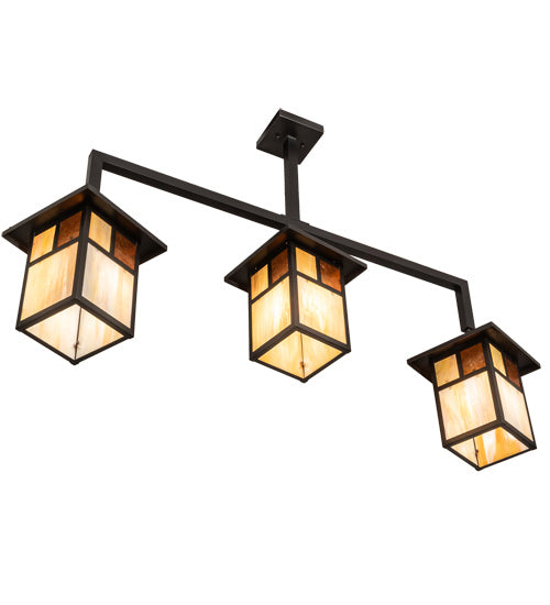 Meyda Tiffany 215712 Three Light Pendant, Craftsman Brown