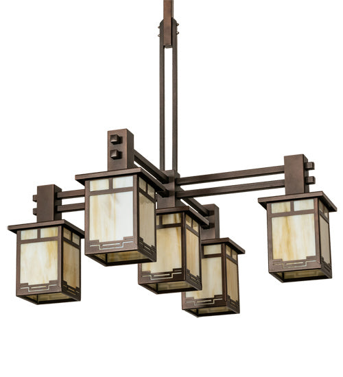 Meyda Tiffany 217475 Five Light Chandelier, Mahogany Bronze