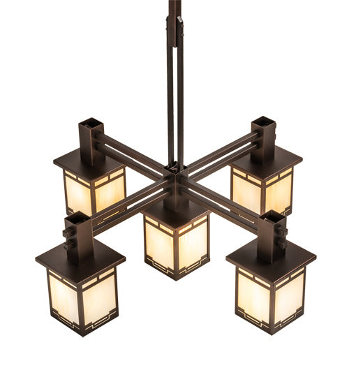 Meyda Tiffany 217475 Five Light Chandelier, Mahogany Bronze