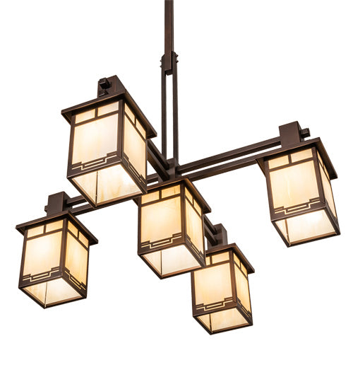 Meyda Tiffany 217475 Five Light Chandelier, Mahogany Bronze